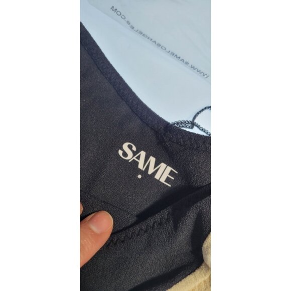 SAME Los Angeles Bottom Swim  Womens High Rise Solid Size Small Faux Suede BLack - Picture 3 of 7